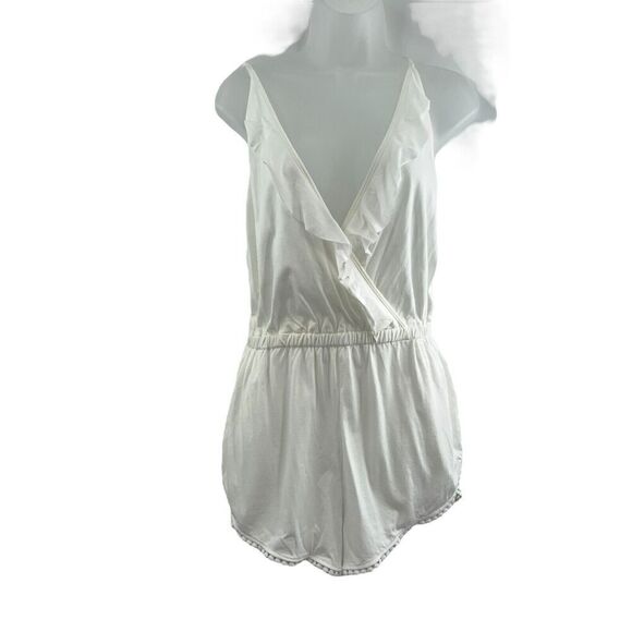 Topshop Womens Small Romper Jersey White Wrap Cover Up Romper Strappy - Picture 2 of 14